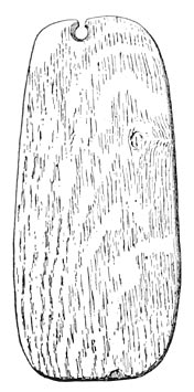 Pendant of Wood.  Length, 14 cm.